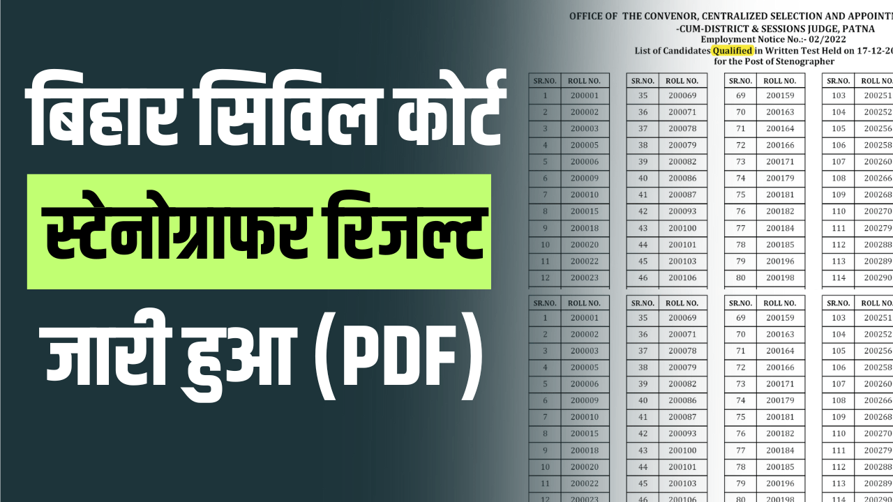 Bihar Civil Court Result 2024 PDF Download